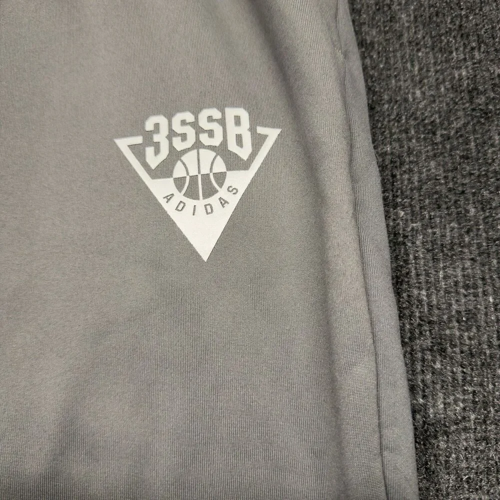 Adidas 3SSB 3-Stripes Select Basketball Player Issue Sweatpants Gray Men's XL